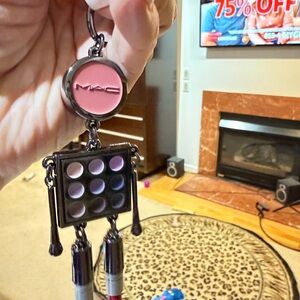 MAC Cosmetics Pink and Black Robot Keychain